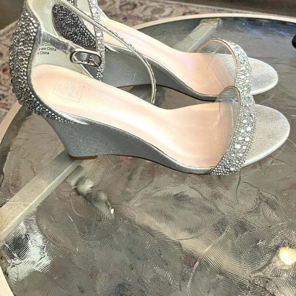 Silver Heels with Rhinestone Embellishments - Picture 2 of 5